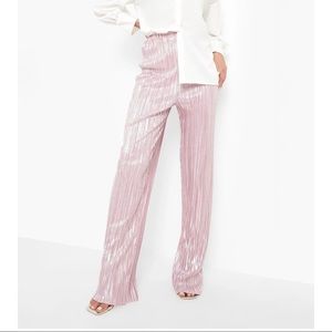 NWT boohoo wide straight leg pink trousers